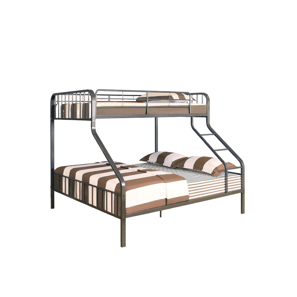 Gunmetal Twin Over Queen Bunk Bed-1