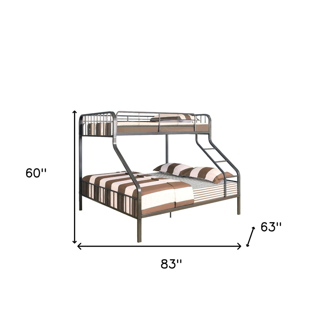 Gunmetal Twin Over Queen Bunk Bed-4