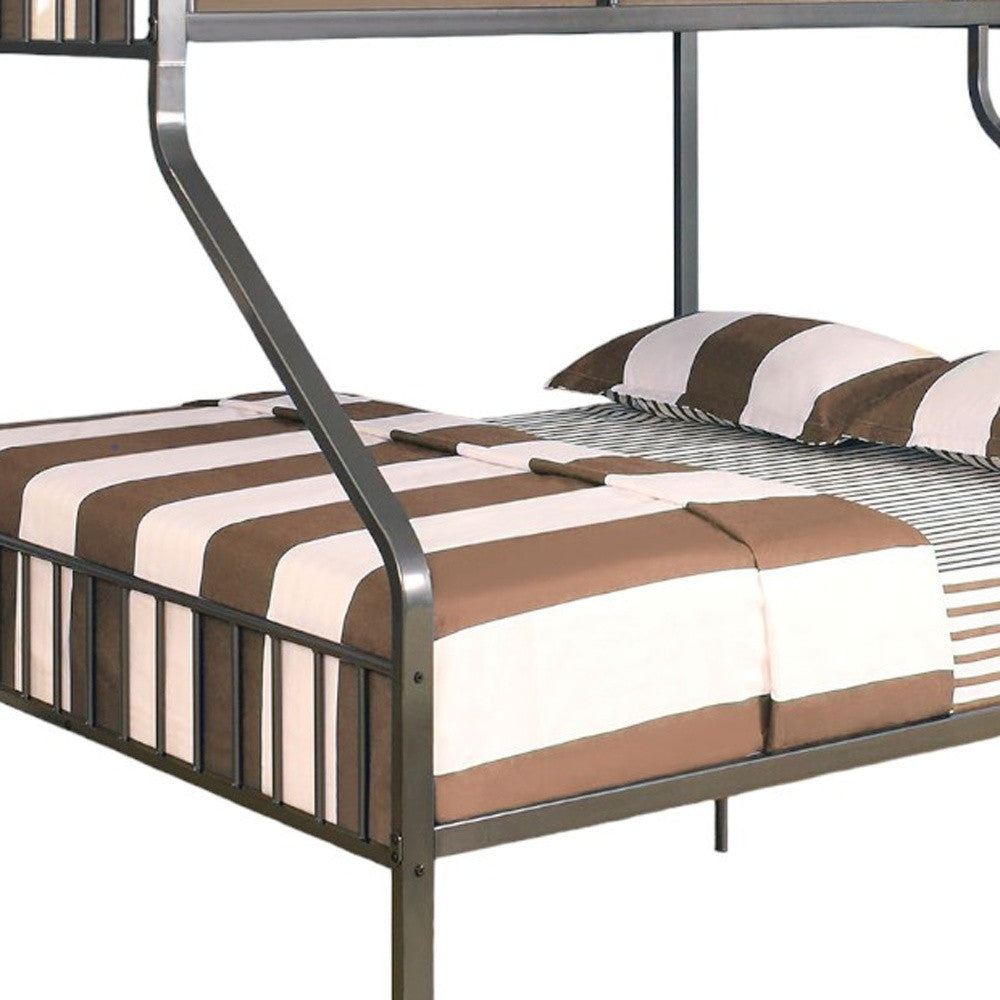 Gunmetal Twin Over Queen Bunk Bed-2