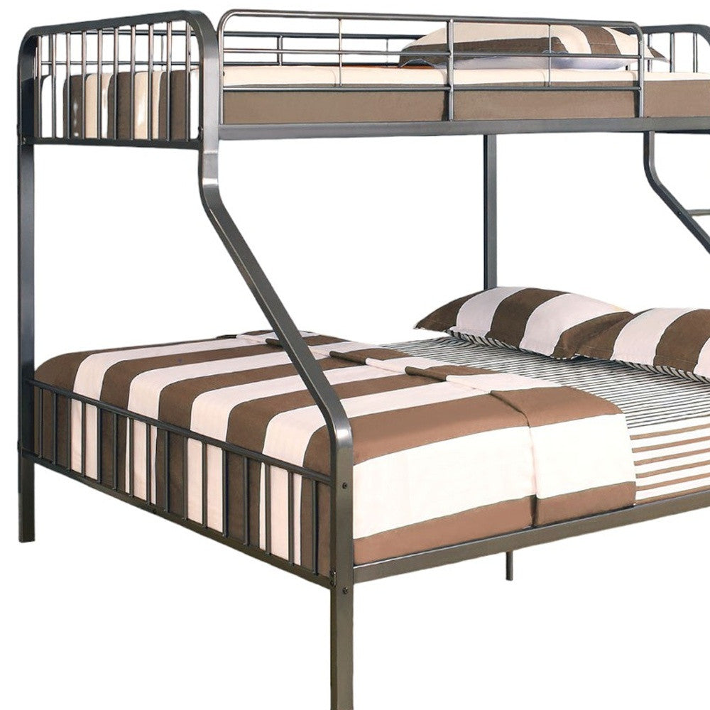 Gunmetal Twin Over Queen Bunk Bed-3