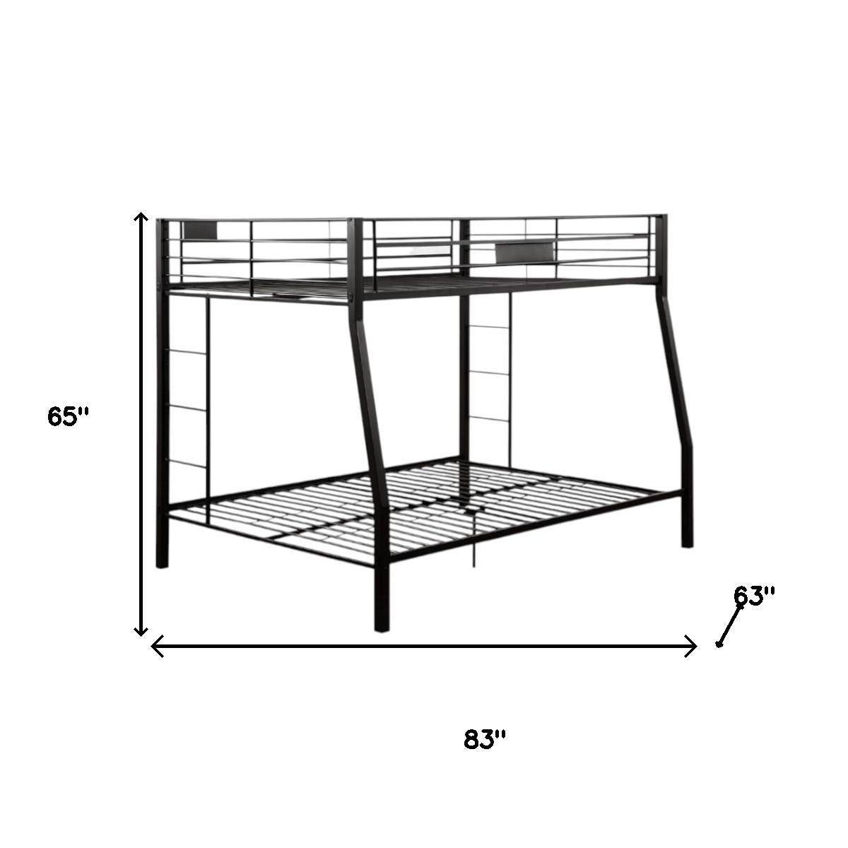 Black Twin Over Full Bunk Bed-4