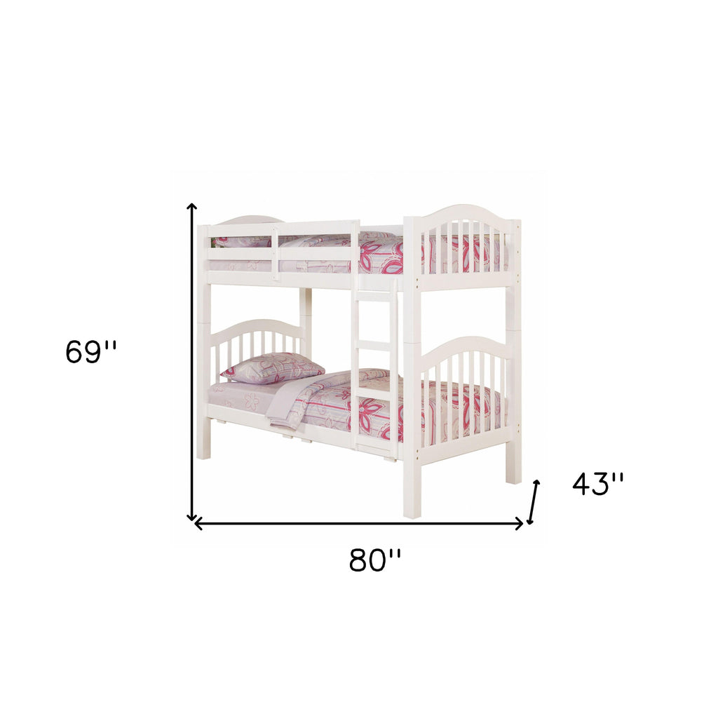 White Twin Over Twin Bunk Bed-4