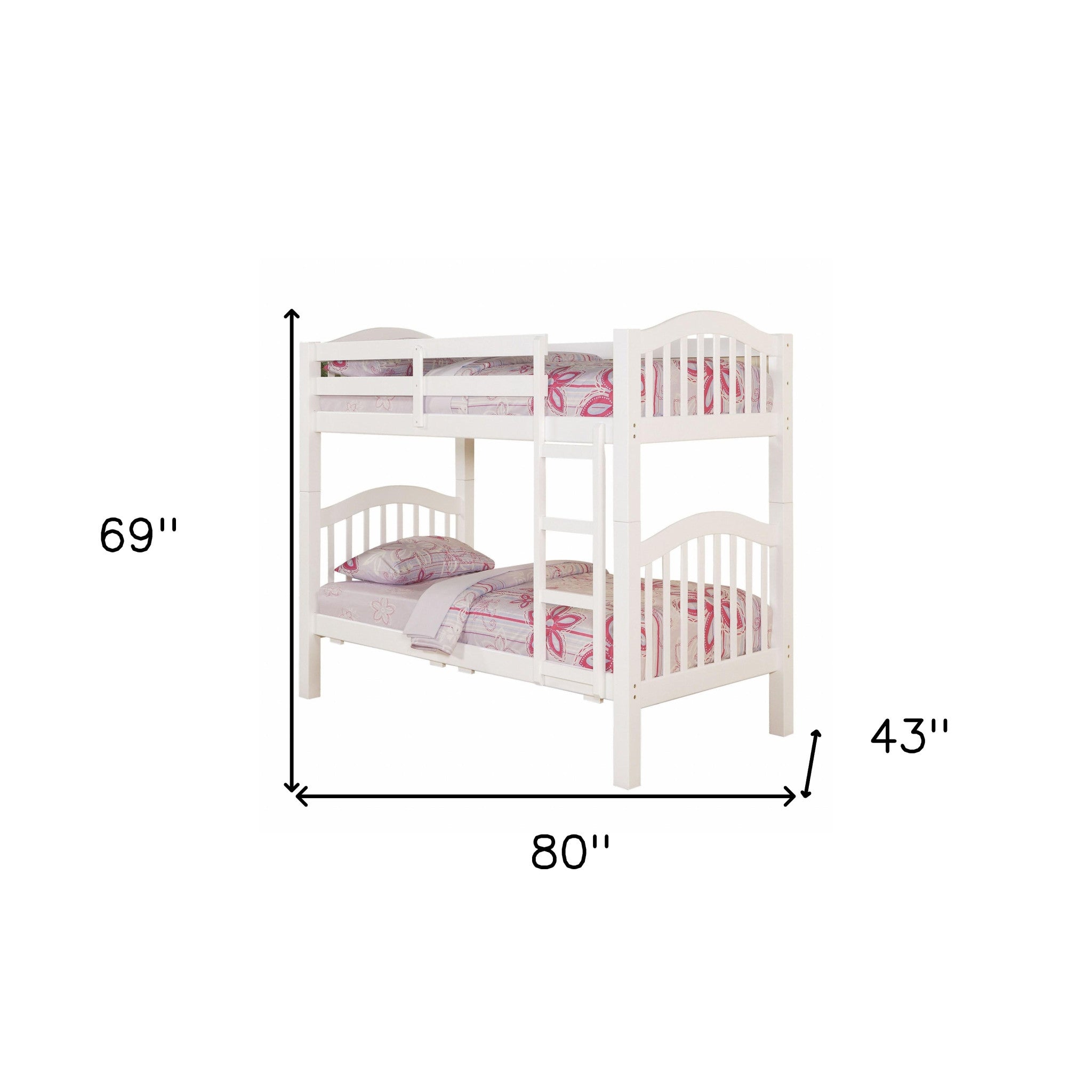 White Twin Over Twin Bunk Bed-4