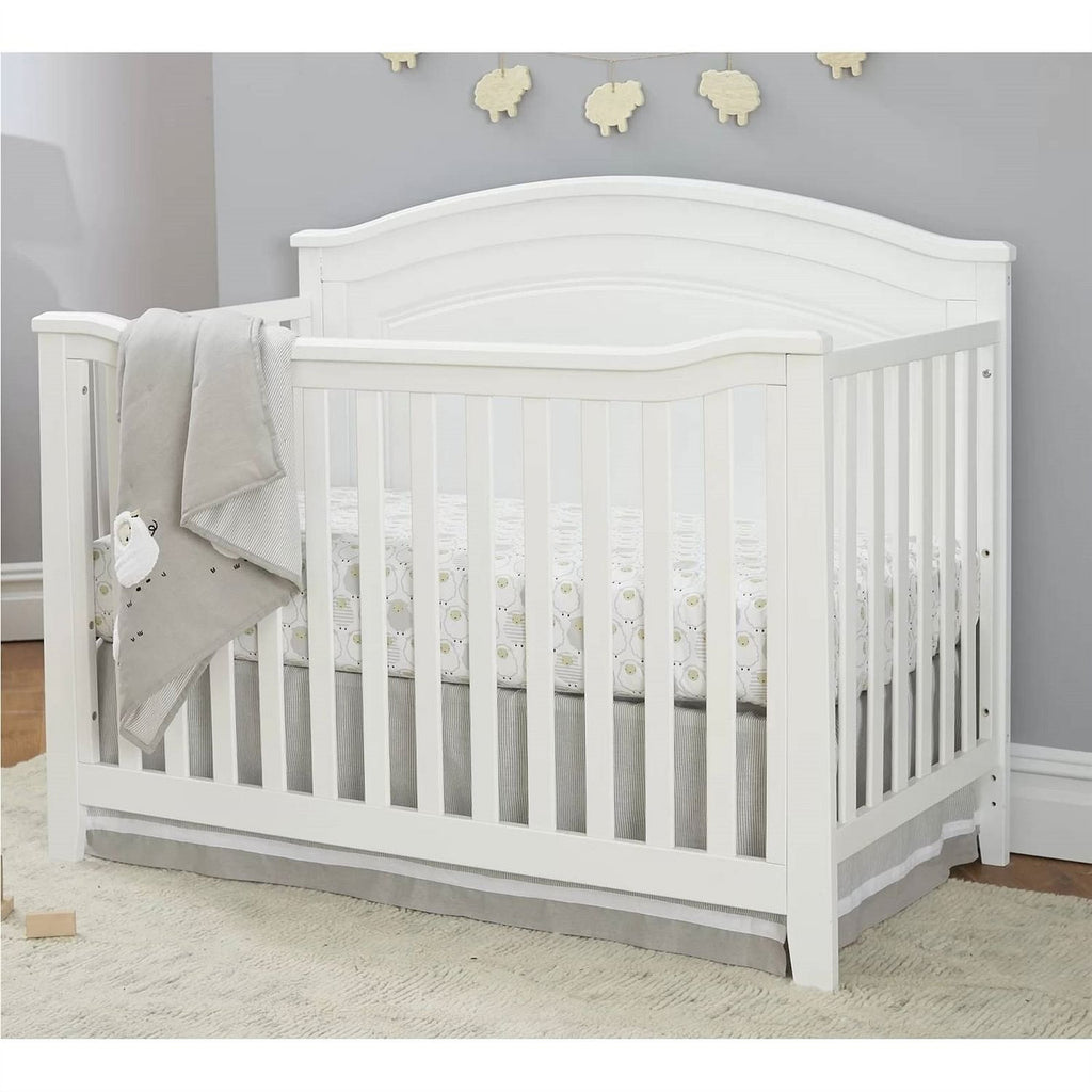 SF Home Solid Wood Convertible Crib in White - Toddler Bed Sold Separately-0