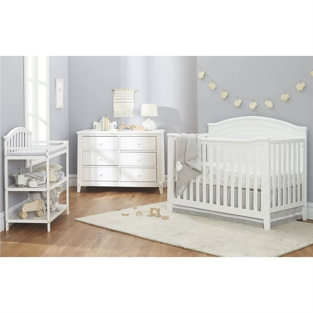 SF Home Solid Wood Convertible Crib in White - Toddler Bed Sold Separately-1