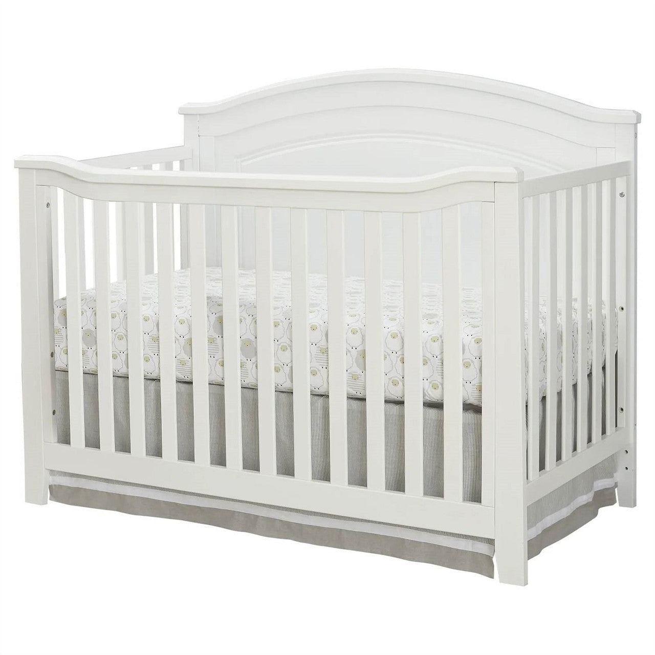 SF Home Solid Wood Convertible Crib in White - Toddler Bed Sold Separately-2