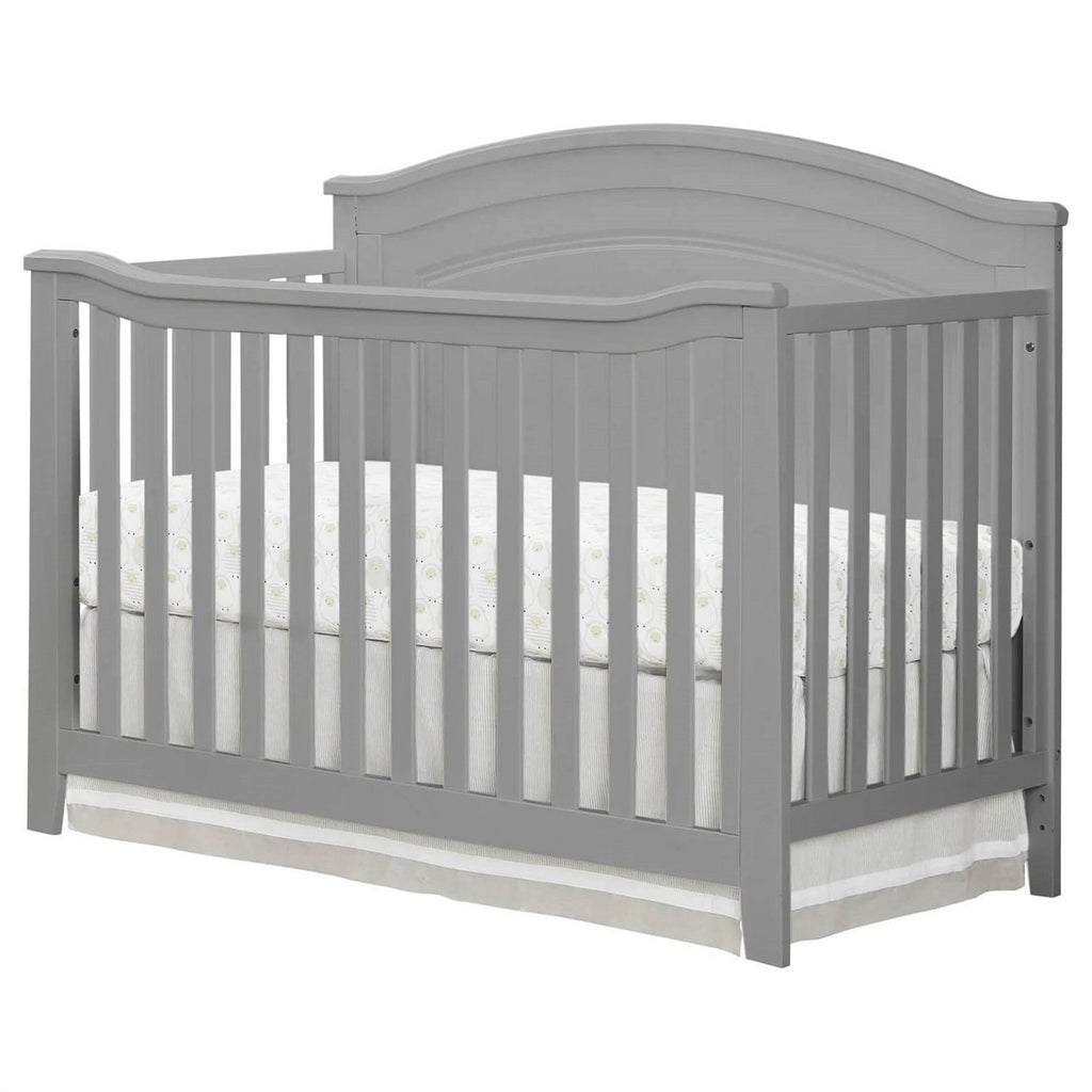 SF Home Solid Wood Convertible Crib in Grey - Toddler Bed Sold Separately-0