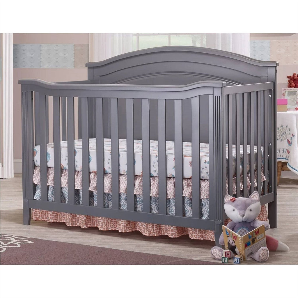 SF Home Solid Wood Convertible Crib in Grey - Toddler Bed Sold Separately-1