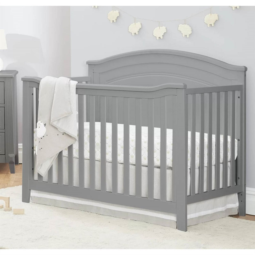 SF Home Solid Wood Convertible Crib in Grey - Toddler Bed Sold Separately-2